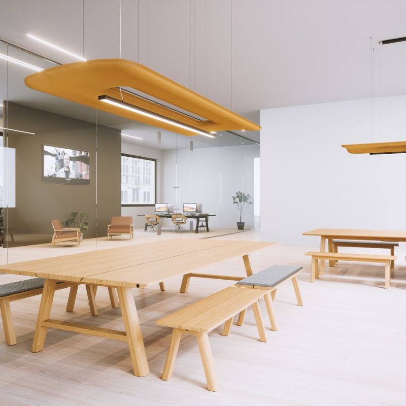 BuzziSpace BuzziZepp Acoustic Ceiling Light - LED Line - Muffle Acoustics Limited